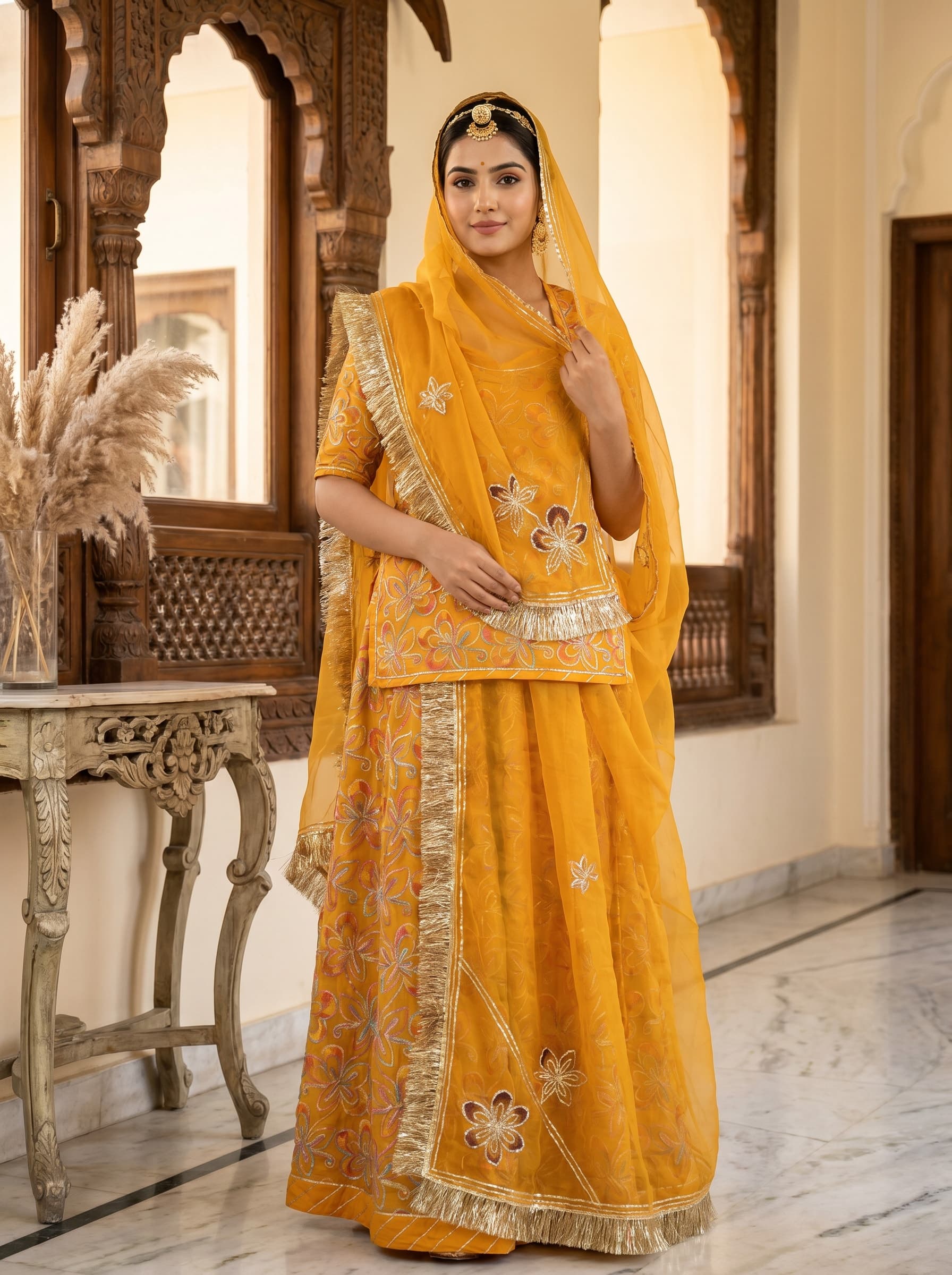 Marigold Yellow Floral Suit